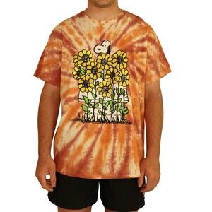 Junk Food Graphic Crew Neck T Shirt Peanuts Medium SS Sunflowers Snoopy